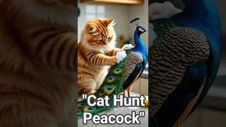 Ai animated cat funny video with peacock #pets #funny #shortsfeed #cat #catshorts #shorts #viral