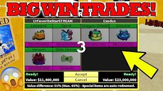 OMG! I Got Dragon & Kitsune! BLOXFRUIT BIG WIN TRADE? WIN/LOSE? COMMENT!