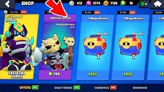 UPDATE GIFTS!! 2 MEGA BOXES!! OPENING LEGENDARY BRAWLER!! BRAWL STARS NEW UPDATE REWARDS!!