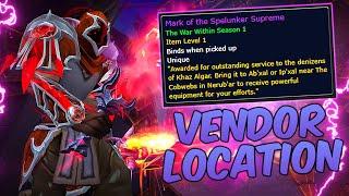 FREE Tier Mark of the Spelunker Supreme Vendor Location The War Within, 1600 Mark