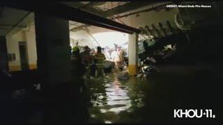 Raw video: Miami-Dade Fire Rescue rescue efforts in basement garage of condo building collapse