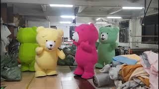 Inflatable Teddy Bear Costume Adult Full Body Walking Mascot Suit for Entertainments Custom Mascots