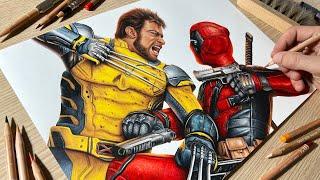 Drawing Deadpool & Wolverine • Time Lapse