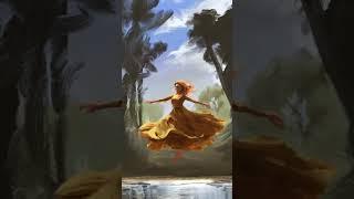 Girl Skipping on Water Painting and story #shorts