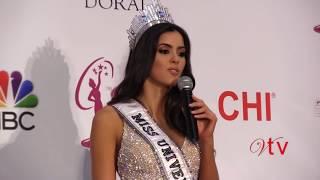 Miss Universe 2015 Winner Paulina Vega with Donald Trump - Press Conference