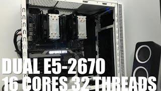 Dual Xeon E5 2670 16 Cores 32 Threads Benchmark Geekbench and Cinebench R15 PART 1