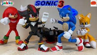 LIGHT UP! Sonic the Hedgehog 3 Movie 4 Pack Jakks Pacific Action Figure Review Shadow Knuckles Tails