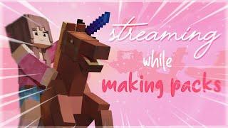 Streaming while making packs // my first stream omg