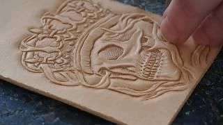 All stages of leather carving