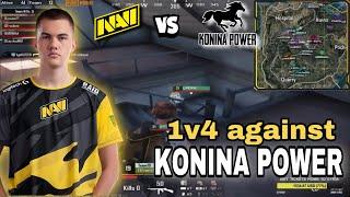 Navi MATIC 1v4 against KONINA POWER |  Team NAVI | scrims highlights | PUBG MOBILE ARABIA