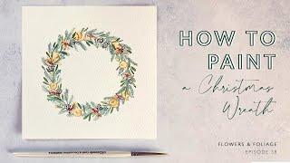 Painting a Christmas Watercolour Wreath