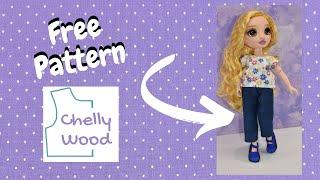 Free Doll Clothes Patterns: Rainbow High Pants Pattern