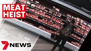 Adelaide shoplifter caught on camera stealing $5000 worth of high-quality meat | 7NEWS