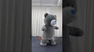 2m Adult Grey Bear Inflatable Suit Full Body Furry Blow Up Mascot Costume Walking Outfit for Events