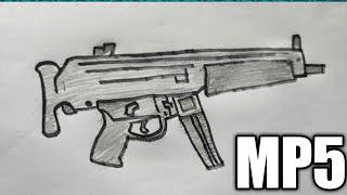 How to draw MP5 gun of Free Fire - Very easy - SHN Best Art