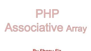 Associative array in php