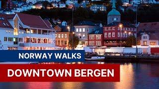 Norway Walks 4K:  Central Bergen - Walking Tour of Downtown Bergen, Norway