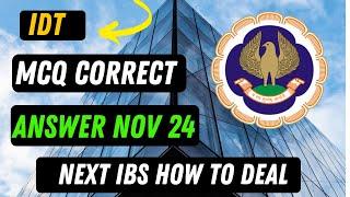 |CA Final IDT Paper Correct MCQ Solution ICAI Nov 24 Exam & How To Deal With IBS Paper|