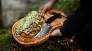 Forest-Crafted Steak Filet Mignon With Mouthwatering Green Cheese Sauce!