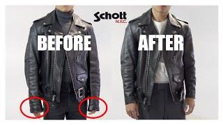 How To Shorten SchottNyc Biker Leather Jacket sleeves and The Ultimate STYLE