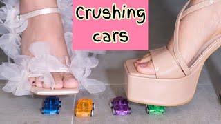 Crushing cars in high heels