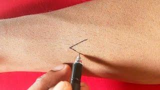 Temporary tattoo art // How to make a temporary tattoo // tattoo with black pen