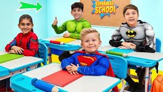 Roma and Oliver study at the SUPERHERO School