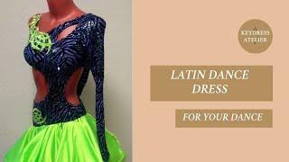 Green latin dance dress