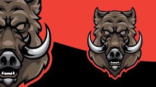 Wildboar Mascot Logo Process in Adobe Illustrator