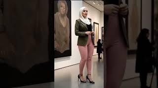 Hijab with High Heels: A Modern Gallery Look #shorts #dubaiprinces #shortsviral