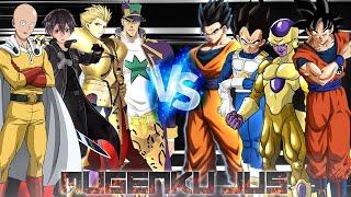 Jotaro P6, Saitama, Kirito, Gilgamesh vs Goku DBS, Vegeta DBS, Gohan, Golden Frieza ANIME MUGEN JUS