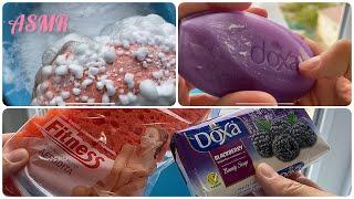 АСМР Ежевичное мыло и двойная губка / ASMR Blackberry soap and double sponge.