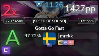  11.3⭐ mrekk | VA - Gotta Go Fast [SPEED OF SOUND] +HDDTHR 97.72% | 1427pp 2 - osu!