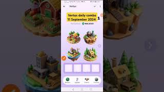 Vertus daily combo cards 11 September 2024 #vertus #dailycombo #vertcoin #todaycombo #vertuscombo