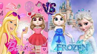 Barbie Graceful doll Vs Frozen Of Elsa Vs My Talking Angela 2 / Level 91