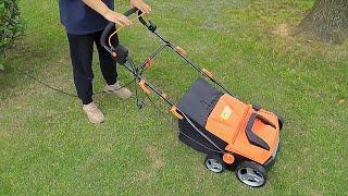 VERTAK 2 in 1 1600W electric hand push lawn scarifier and rake machine for garden GT111011 #lawncare