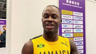 Jamaica's Ackeem Blake After Winming 60m Bronze Medal at 2024 World Indoor Championships