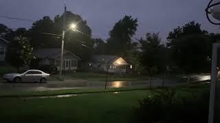 Close lightning strike causes power outage.