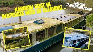 THIS HAS TO BE ONE OF MY FAVOURITE CLEANS!!! Pressure washing a narrow boat covered in green algae