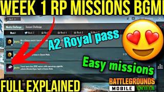 Bgmi New Rp released | Week 1 Rp Missions explained | A2 Royal Pass Bgmi | Tamil Today Gaming