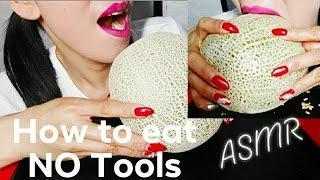 ASMR How To Eat Whole Melon “NO TOOLS” EATING Sounds #LennieASMR #wholemelon #notools #melon