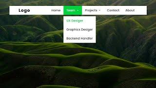 Drop-Down Navigation Menu using HTML And CSS | Navbar with Dropdown List