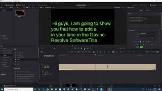 how to add scroll or scrolling text in timeline of Davinci Resolve for Editing lesson to beginners