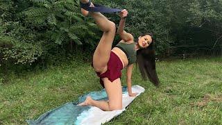 Yoga practice in nature, flexibility Improve | Mary Romanova