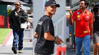 Lewis Hamilton Lando Norris & more F1 Drivers arriving in style in the Baku Paddock | BTS