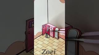 3D Sticker Magic #stickerart #miniworld #satisfyingshorts  #dollhouse #diystickers #Zoei