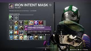 Destiny 2 Revenant Act 2 Get Equip Iron Intent Mask Add Ultra Clean and Astrallaris