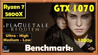 A Plague Tale Requiem GTX 1070 - 1080p - All Settings | Performance Benchmarks