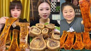 Chinese Food Mukbang Eating Show | Red beef bone marrow | Beef Bone Marrow Challenge #29(P85-87)