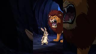 Clever Rabbit Outsmarts the Foolish Lion!  | Funny Moral Story for Kids! #youtubeshorts #cartoon